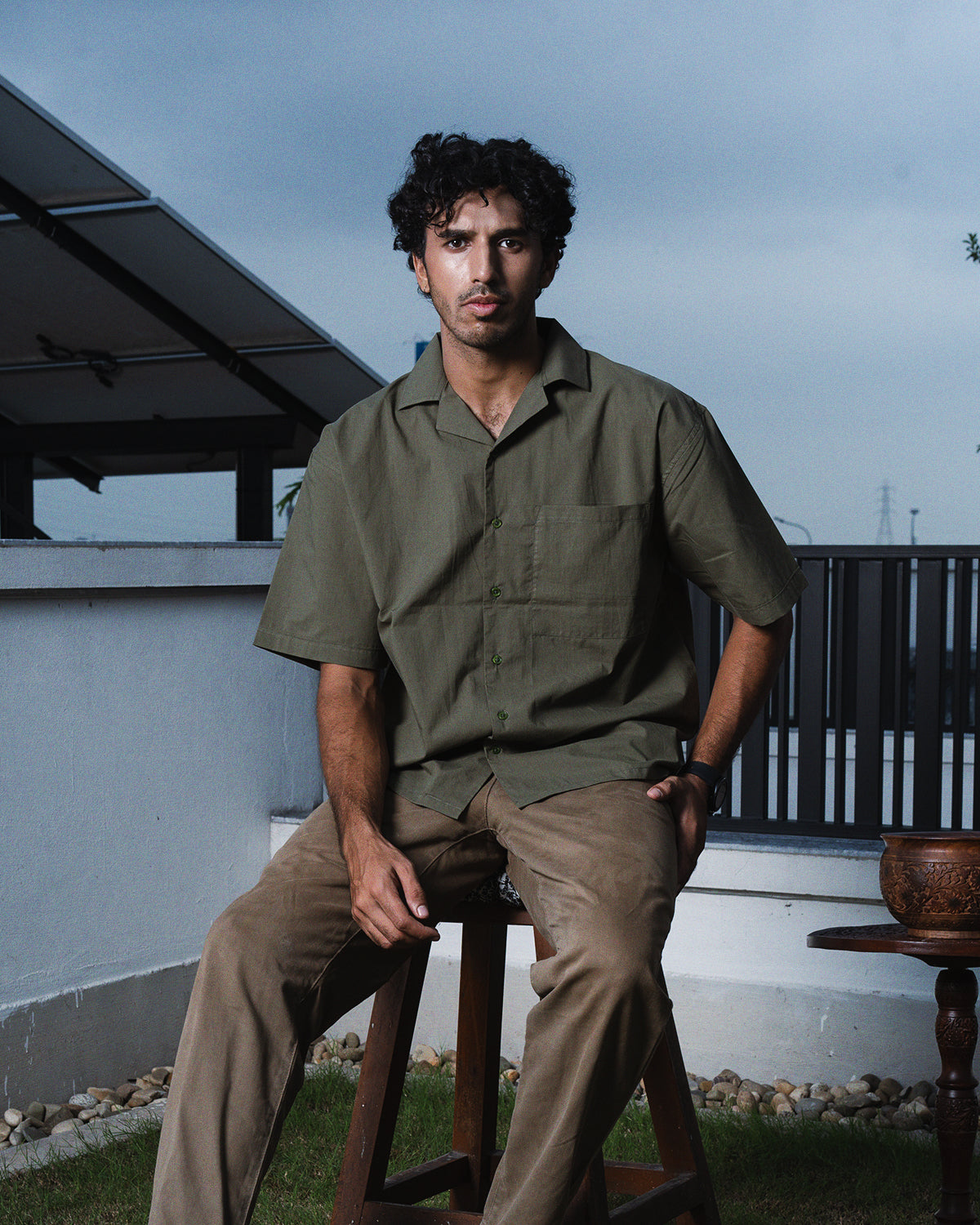 Casual Olive Green Shirt (Unisex)