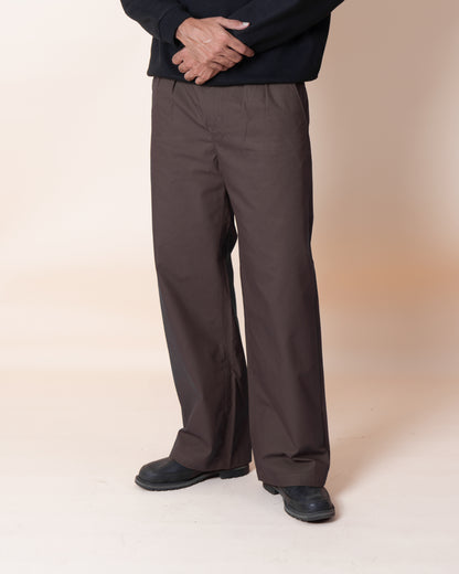 Brown Biz Pleated Pants (Unisex)