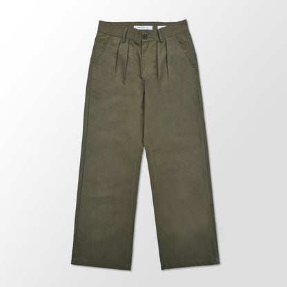 Olive Green Pleated Pants (Unisex)